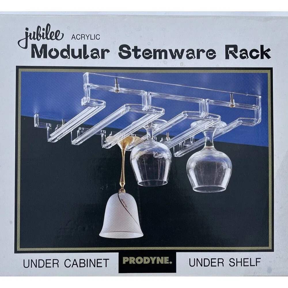 New Jubilee Prodyne Acrylic Under Cabinet or Shelf Stemware Rack